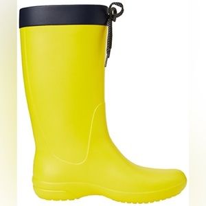 CROCS Freesail Lightweight Yellow Waterproof Rain Tall Boots Women’s size 8 NWOT